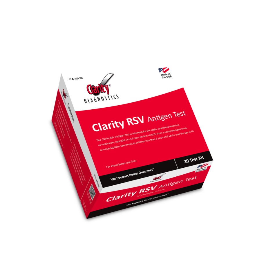 Respiratory Test Kit Clarity® Antigen Respiratory Syncytial Virus Test (RSV) 20 Tests CLIA Waived (20/BX 4BX/CS) (Promotion Ends 12-31-2024) by Clarity Diagnostic  ID CLA-RSV20X4